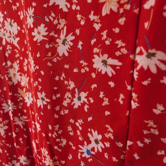 SHEIN Curve Women’s 3XL Red Floral Cold Shoulder Ruffle Mini Dress - Picture 8 of 10